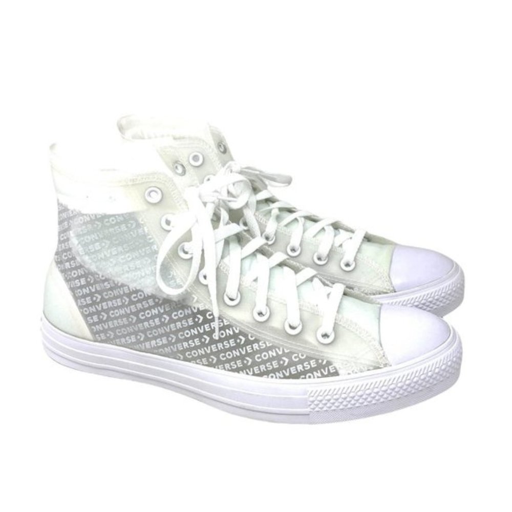 Converse Men's Size12 CTAS HI TRANSLUCENT WHITE Canvas Synthetic Sneakers